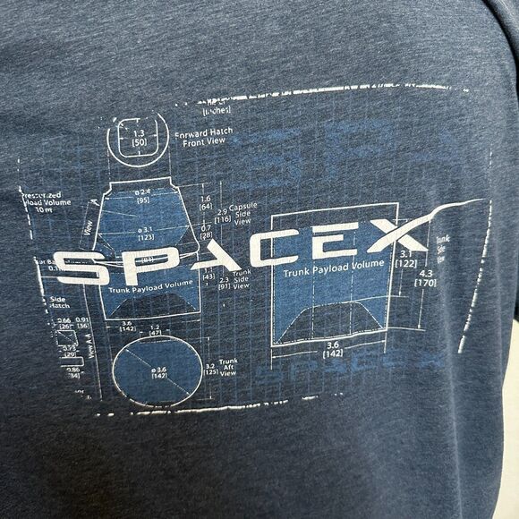Space X Navy T-Shirt - Men 3X - Picture 5 of 6